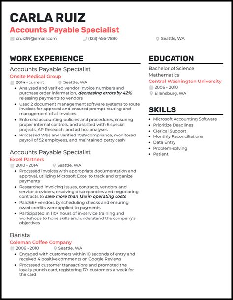 Accounts Payable Specialist .
